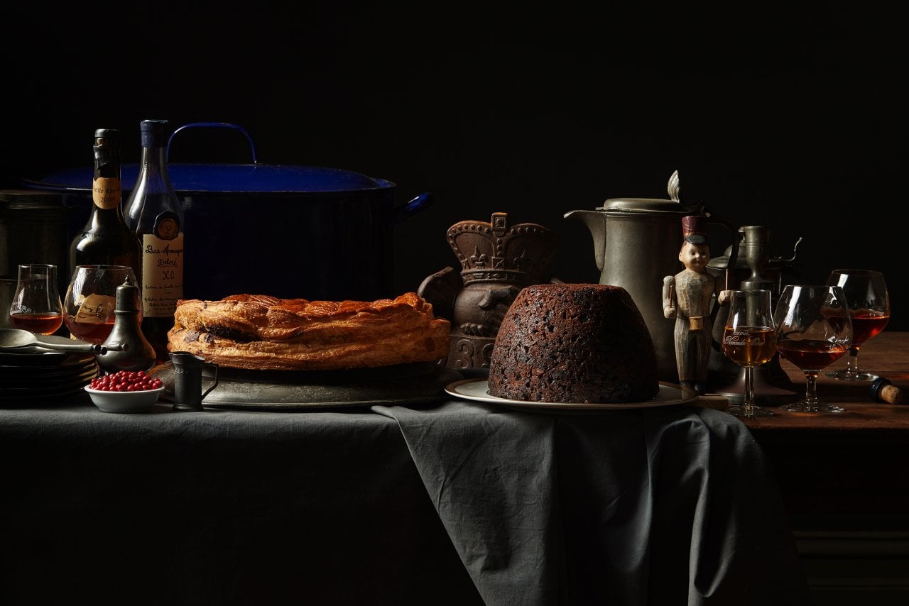 Plum pudding with Armagnac custard.